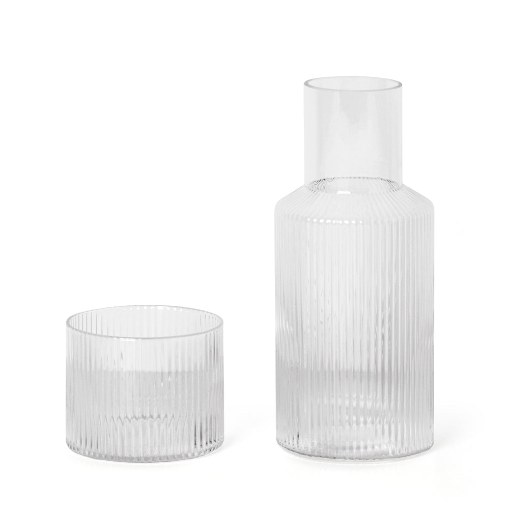 Ferm Living - Ripple Karaffen-Set, klein | clear