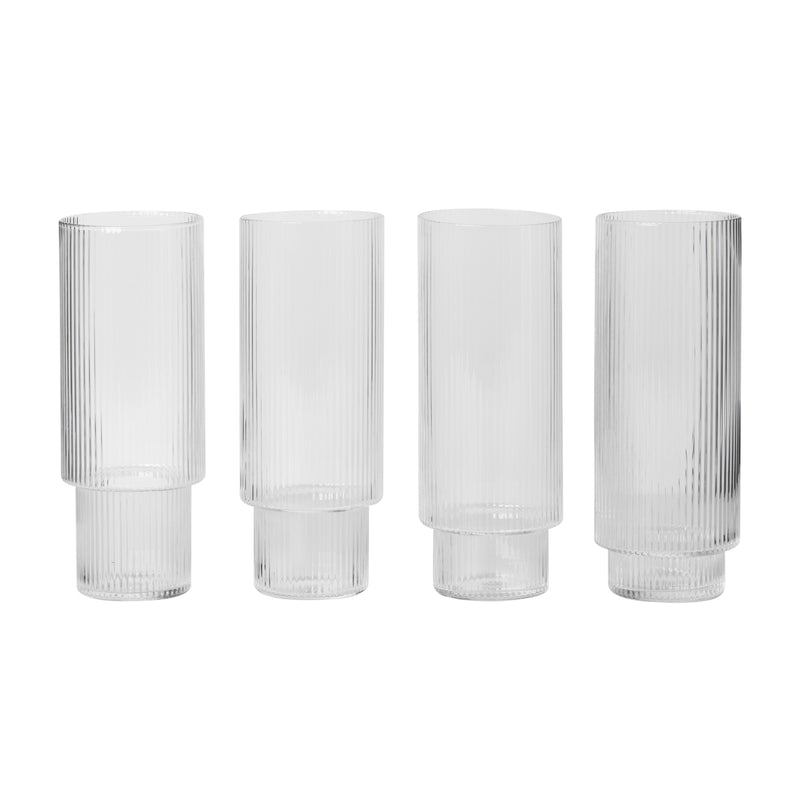 Ferm Living - Ripple Longdrink Gläser (4er-Set) | clear