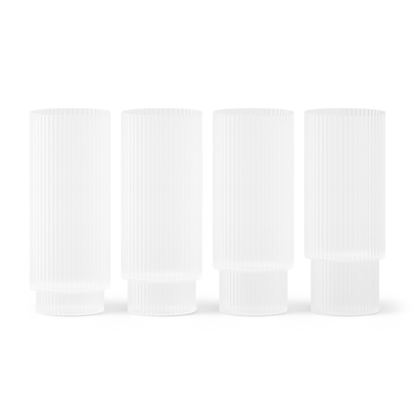 Ferm Living - Ripple Longdrink Gläser (4er-Set) | frosted