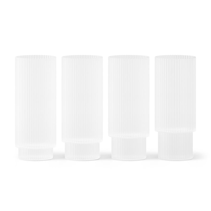 Ferm Living - Ripple Longdrink Gläser (4er-Set) | frosted
