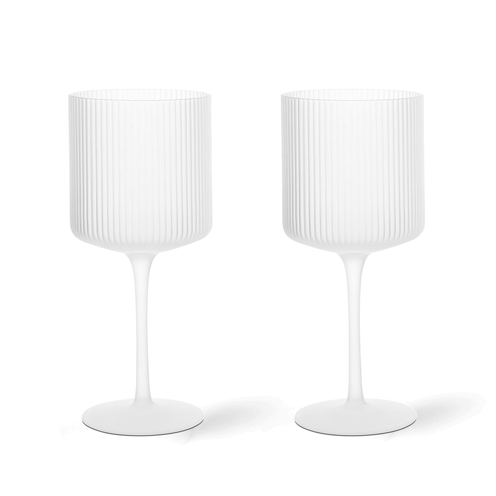 Ferm Living - Ripple Rotweinglas (2er-Set) | frosted