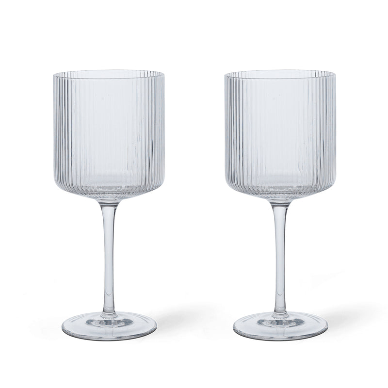 Ferm Living - Ripple Rotweinglas (2er-Set) | clear