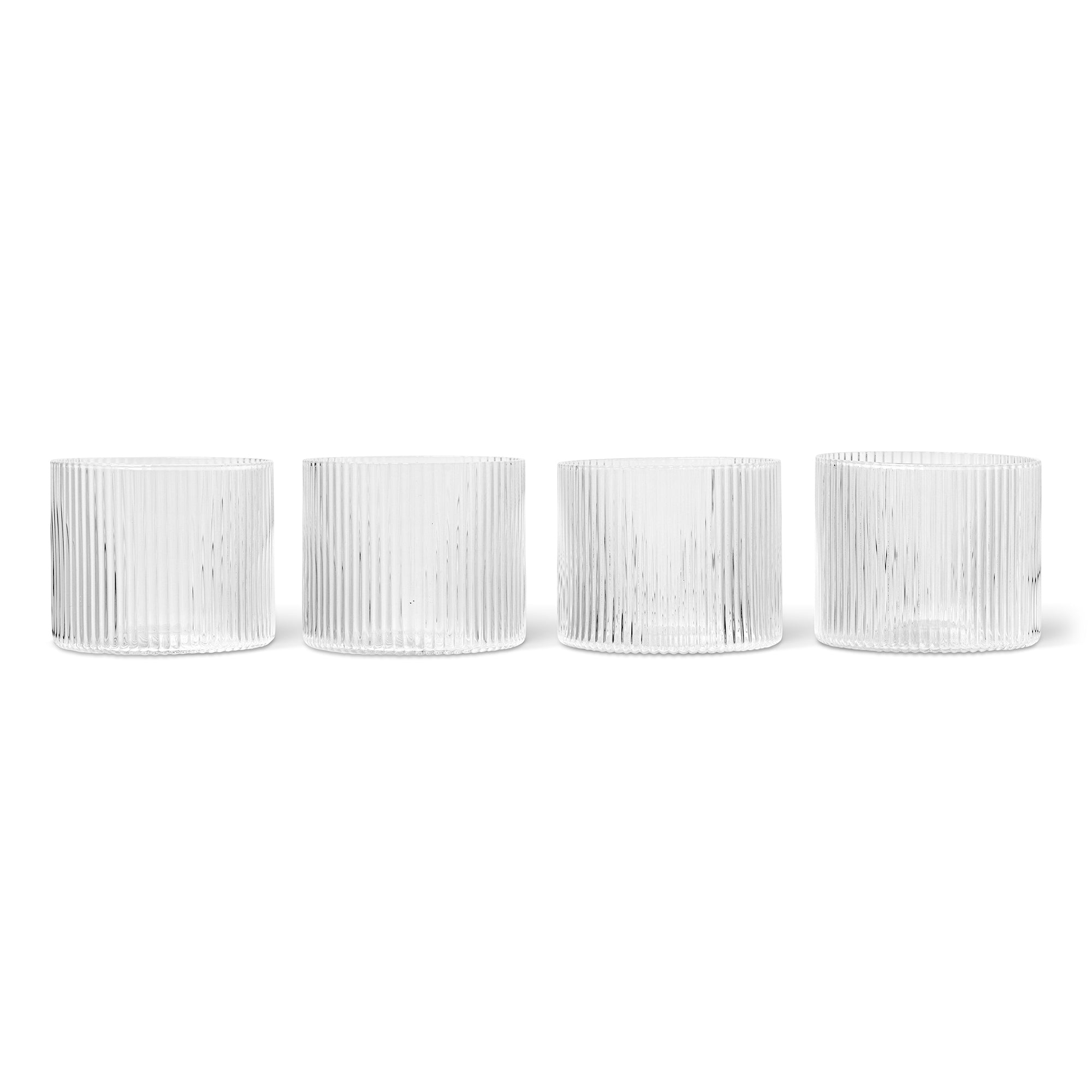 Ferm Living - Ripple Trinkgläser low (4er-Set) | clear