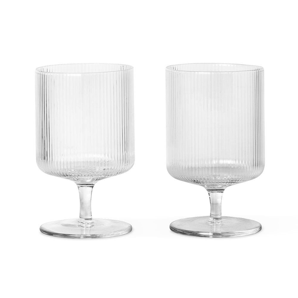Ferm Living - Ripple Weinglas (2er-Set) | clear