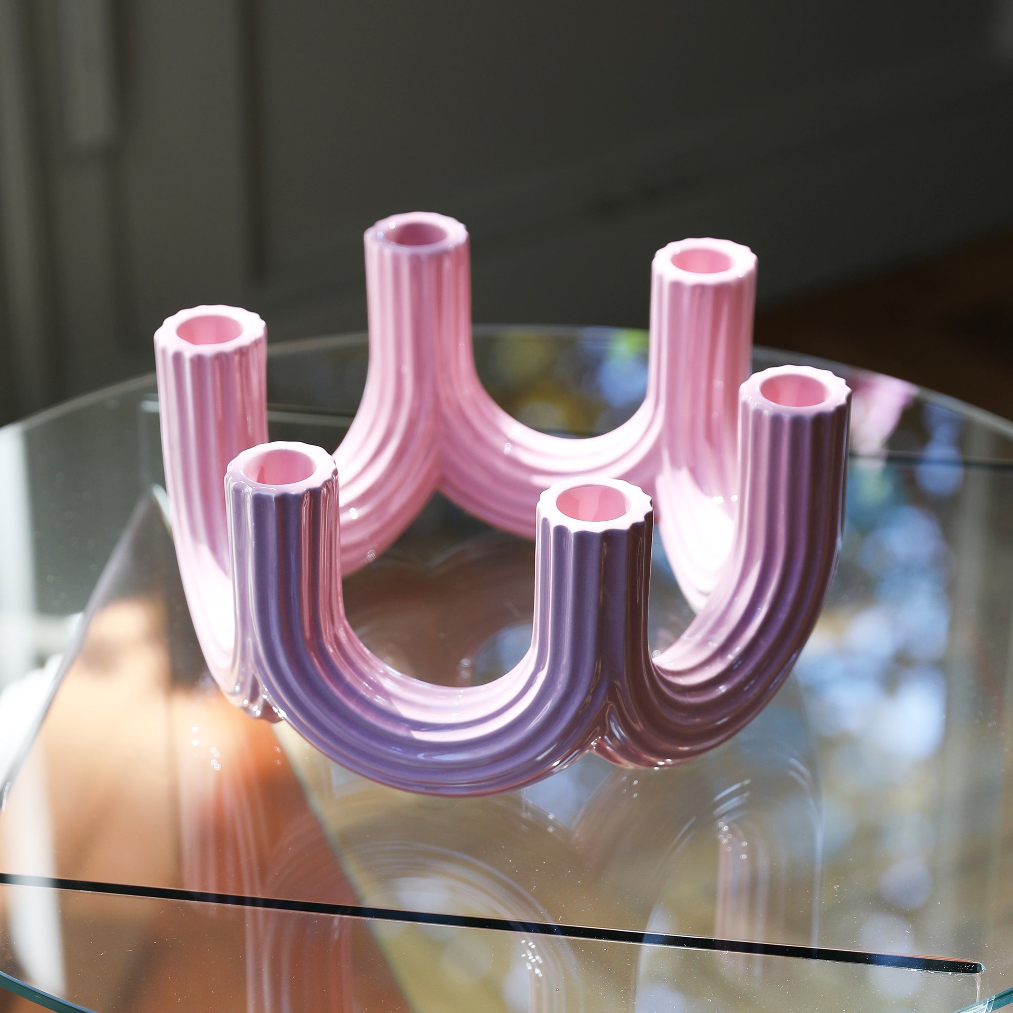 &amp;klevering - Churros Kerzenhalter | pink