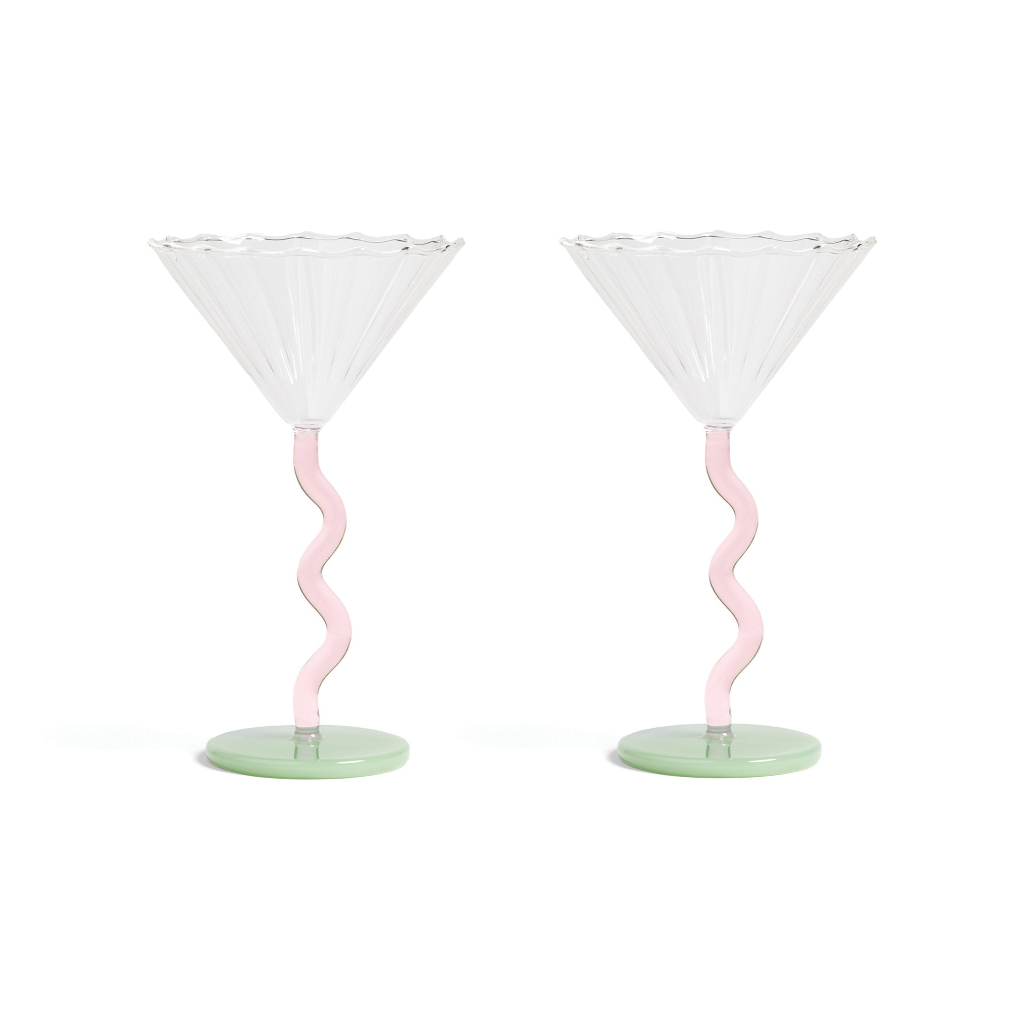 &amp;klevering - Coupe Curve Cocktailglas | pink