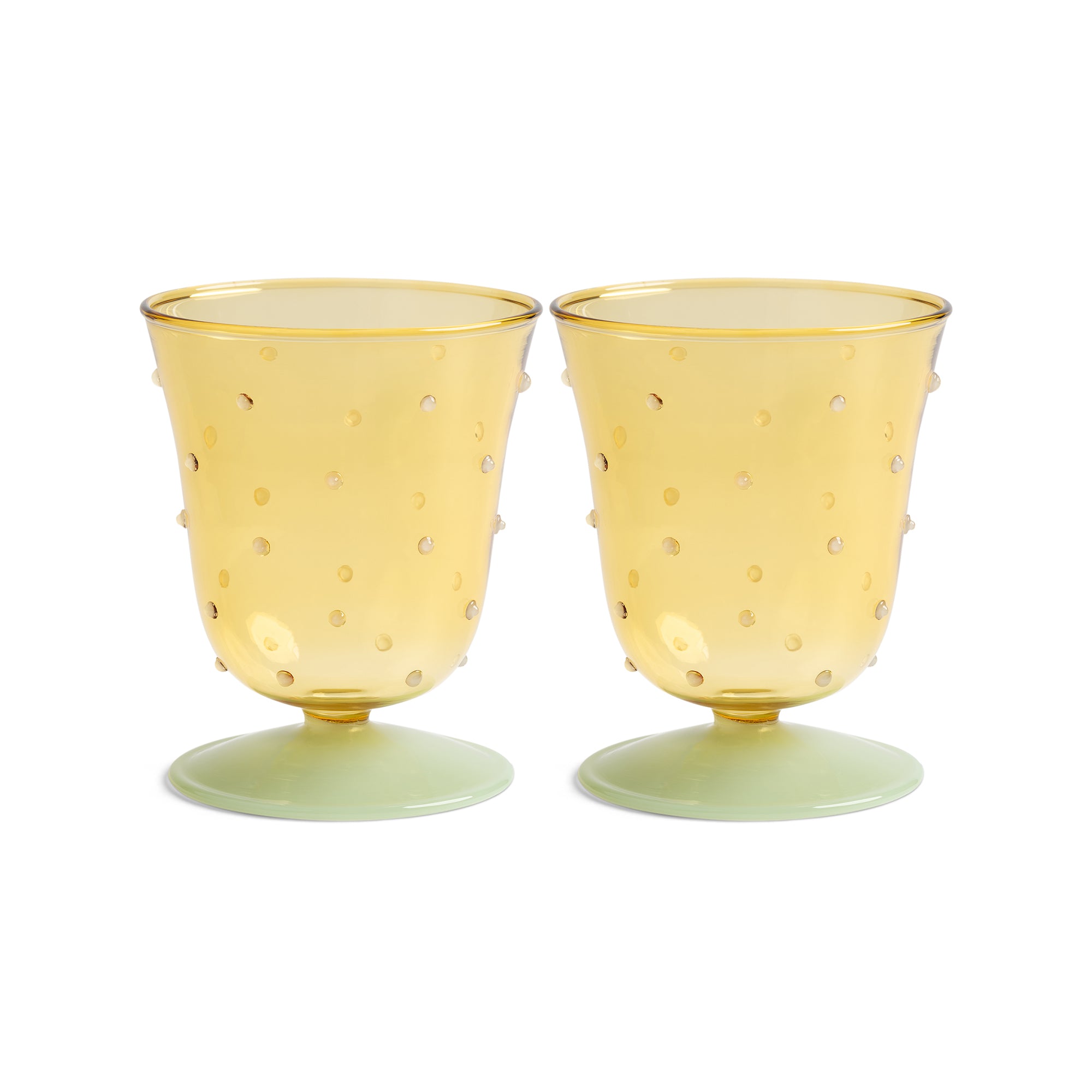 &amp;klevering - Dot Trinkglas | gelb