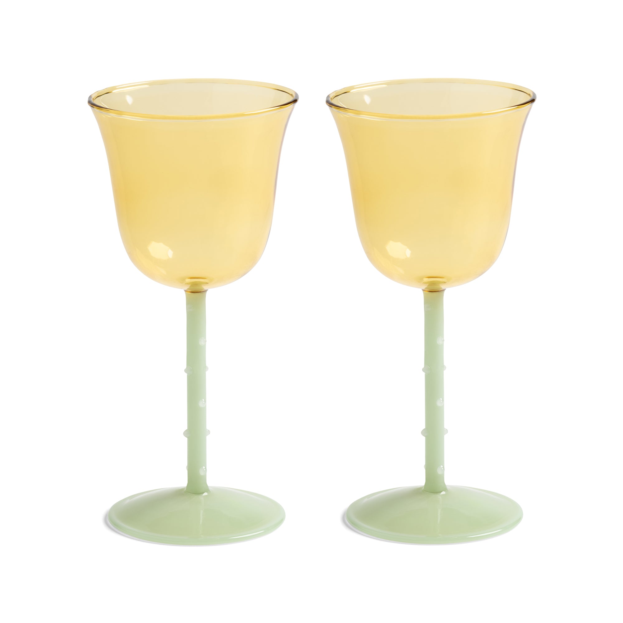 &amp;klevering - Dot Weinglas | gelb