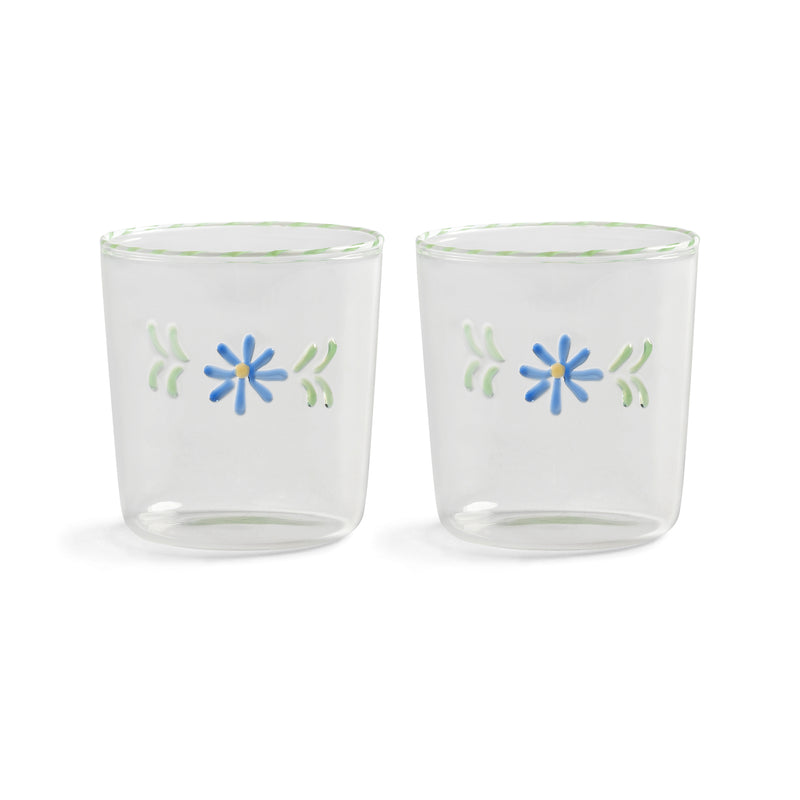 &amp;klevering - Flora Trinkglas | blau