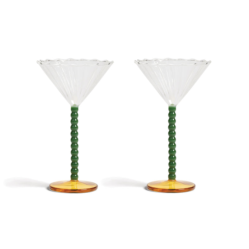 &amp;klevering - Coupe Perle Cocktailglas | grün