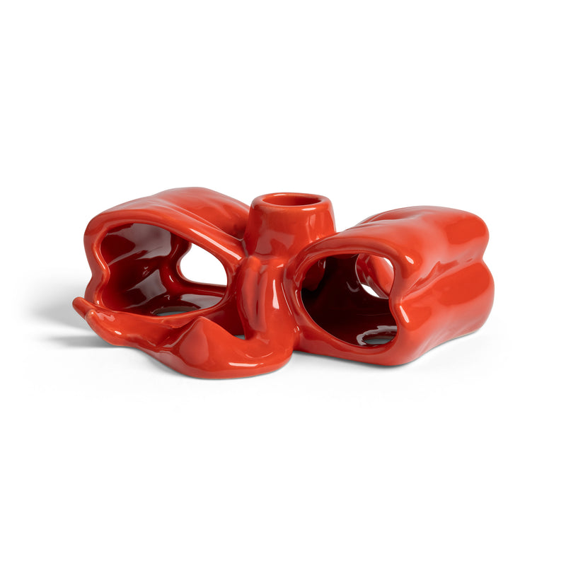 &amp;klevering - Ribbon Kerzenhalter | rot