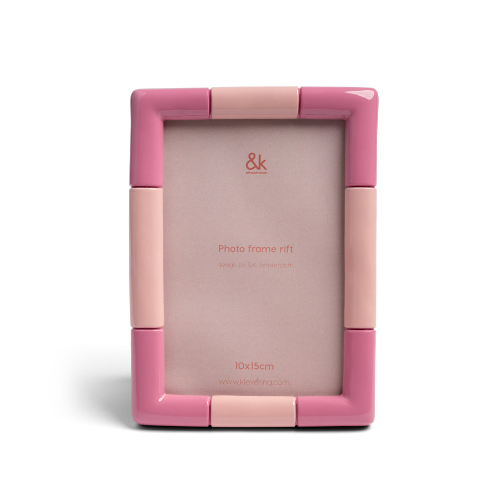 &amp;klevering - Rift Bilderrahmen eckig | 13 x 18 cm / candy pink