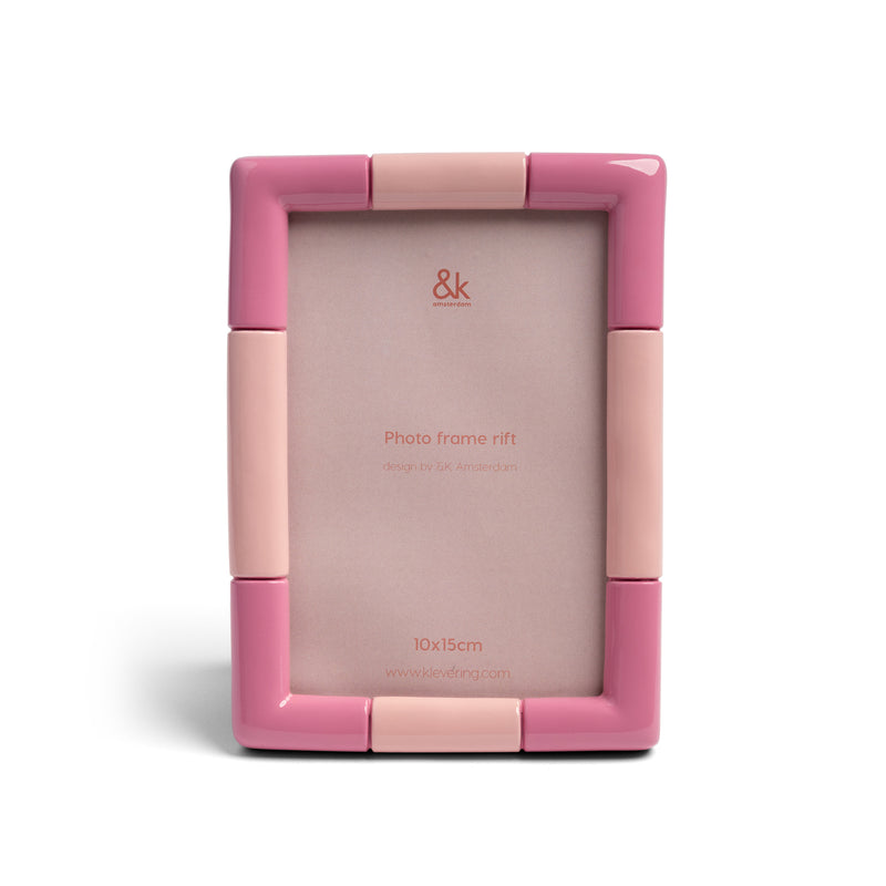 &amp;klevering - Rift Bilderrahmen eckig | 13 x 18 cm / candy pink