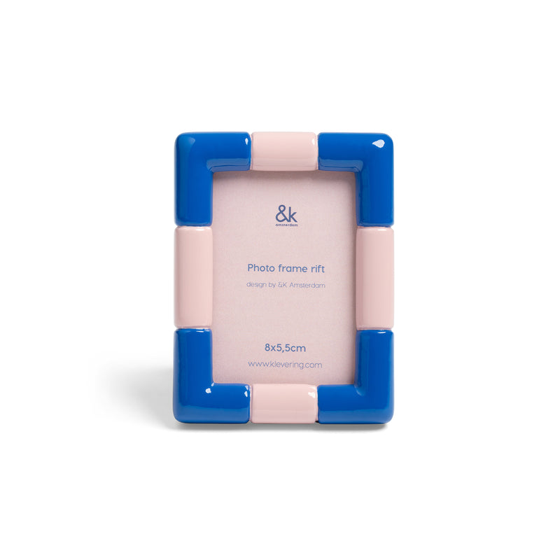 &amp;klevering - Rift Bilderrahmen eckig | 7,5 x 10 cm / blau / rosa