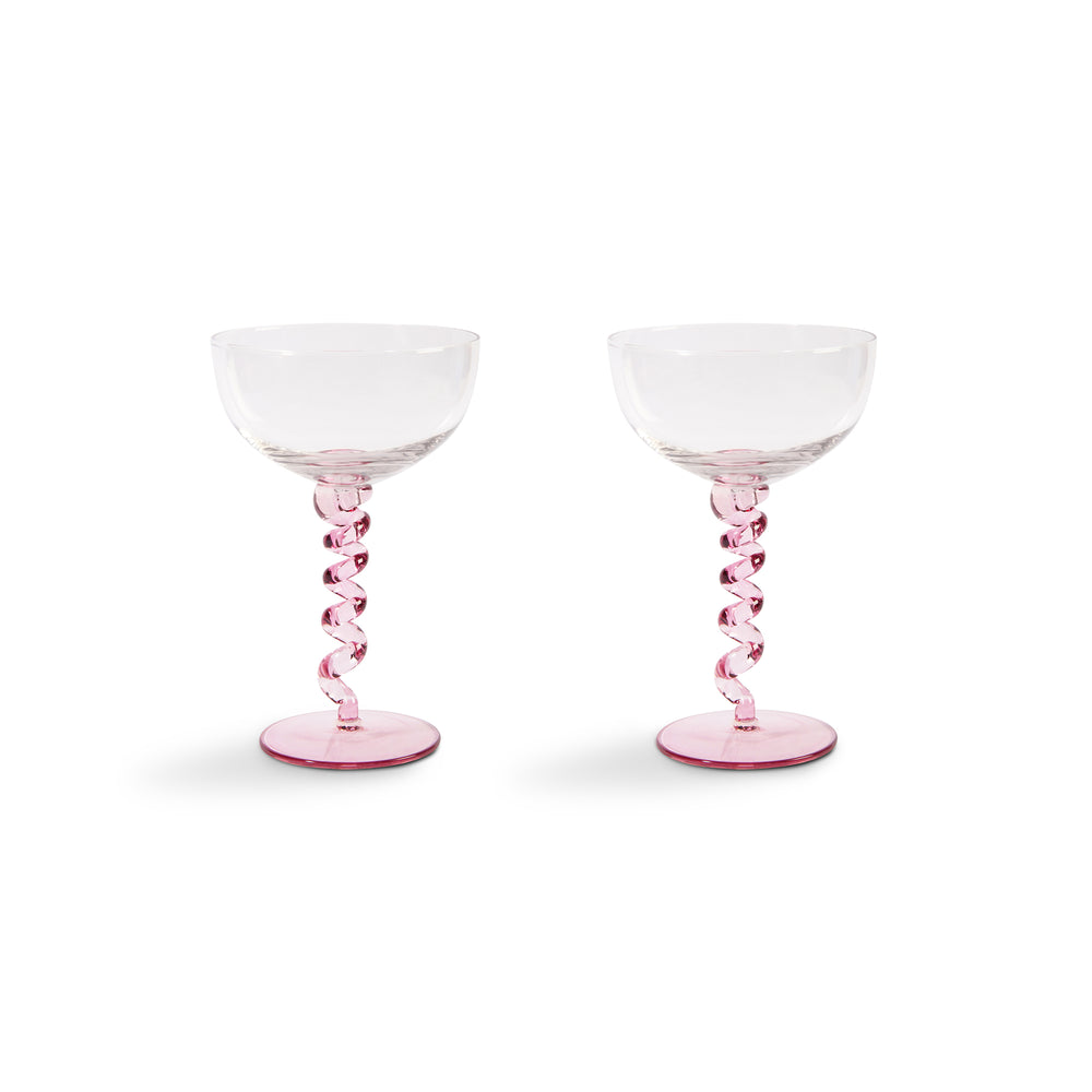 &amp;klevering - Coupe Spiral Champagnerglas | pink