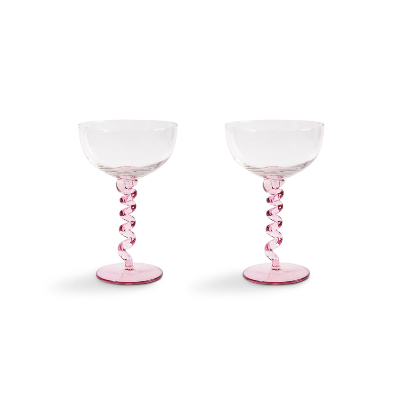 &amp;klevering - Coupe Spiral Champagnerglas | pink