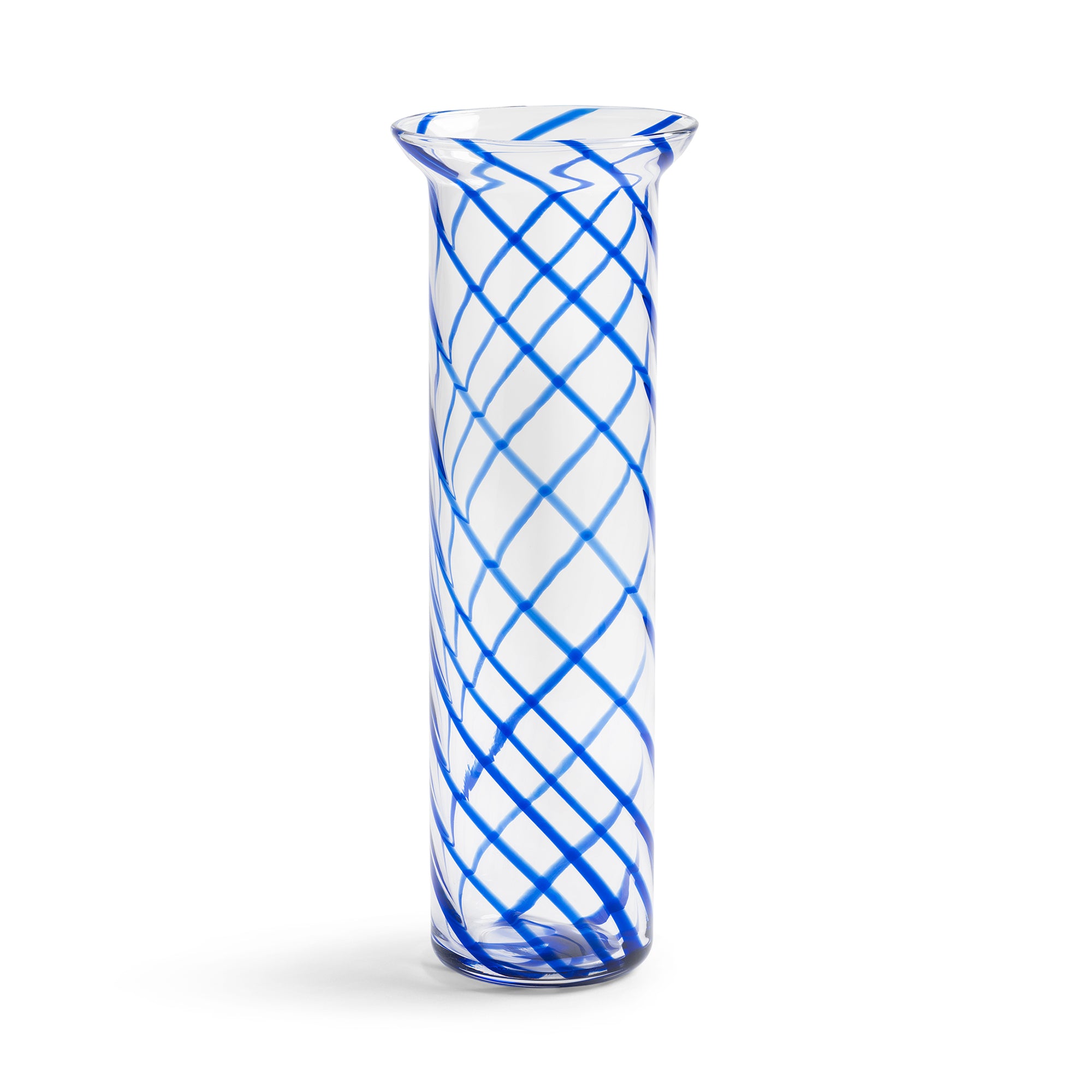 &amp;klevering - Yogu Vase | 42 x Ø 11 cm / spiral blue