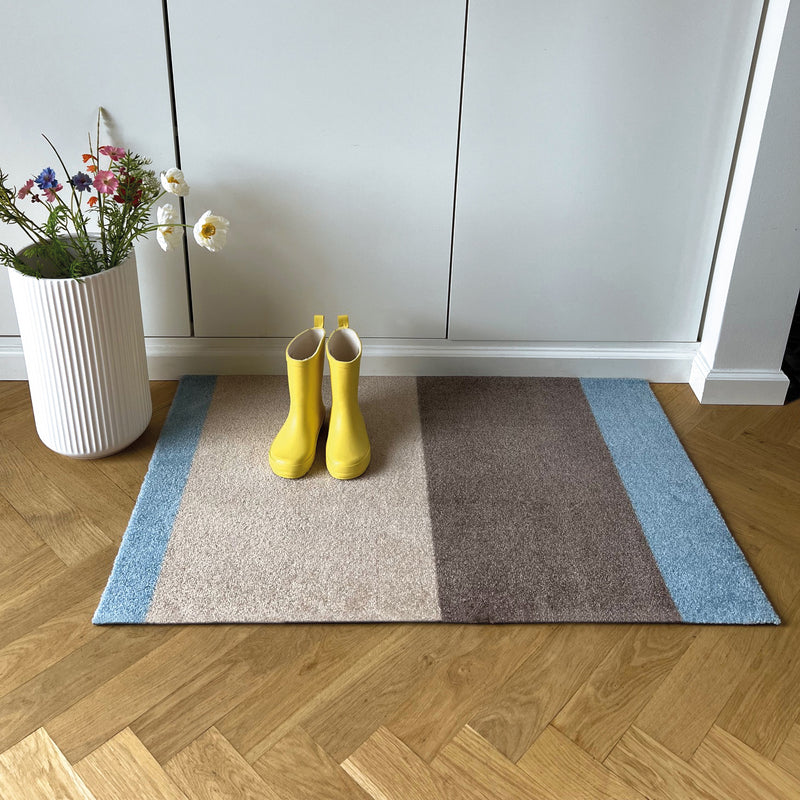 tica copenhagen - Stripes Horizontal Läufer | 60 x 90 cm / ivory/sand/blue